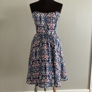 WAYF Strapless Watercolor Dress - M